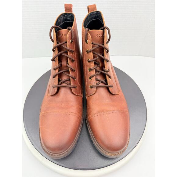 Cole Haan Grand+ Plus Lug Boots Mens Size 10M Brown Bayou Leather C39937 NEW - Picture 3 of 11